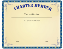 Charter Member Certificate Template