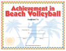 Beach Volleyball Certificate