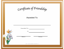 Friendship Certificate