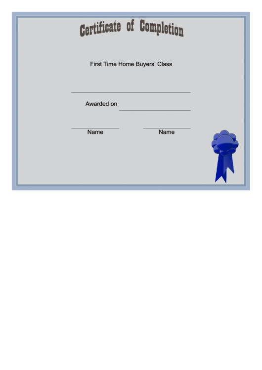 First Time Buyers Certificate Printable pdf