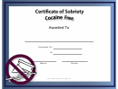 Cocaine-free Certificate Template