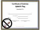 Tobacco-free Certificate Template