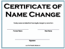 Name Change Certificate
