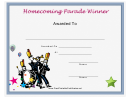 Parade Homecoming Certificate