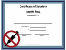Heroin-free Certificate Template