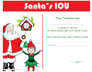 Santa's Extra Special Gift Certificate Template