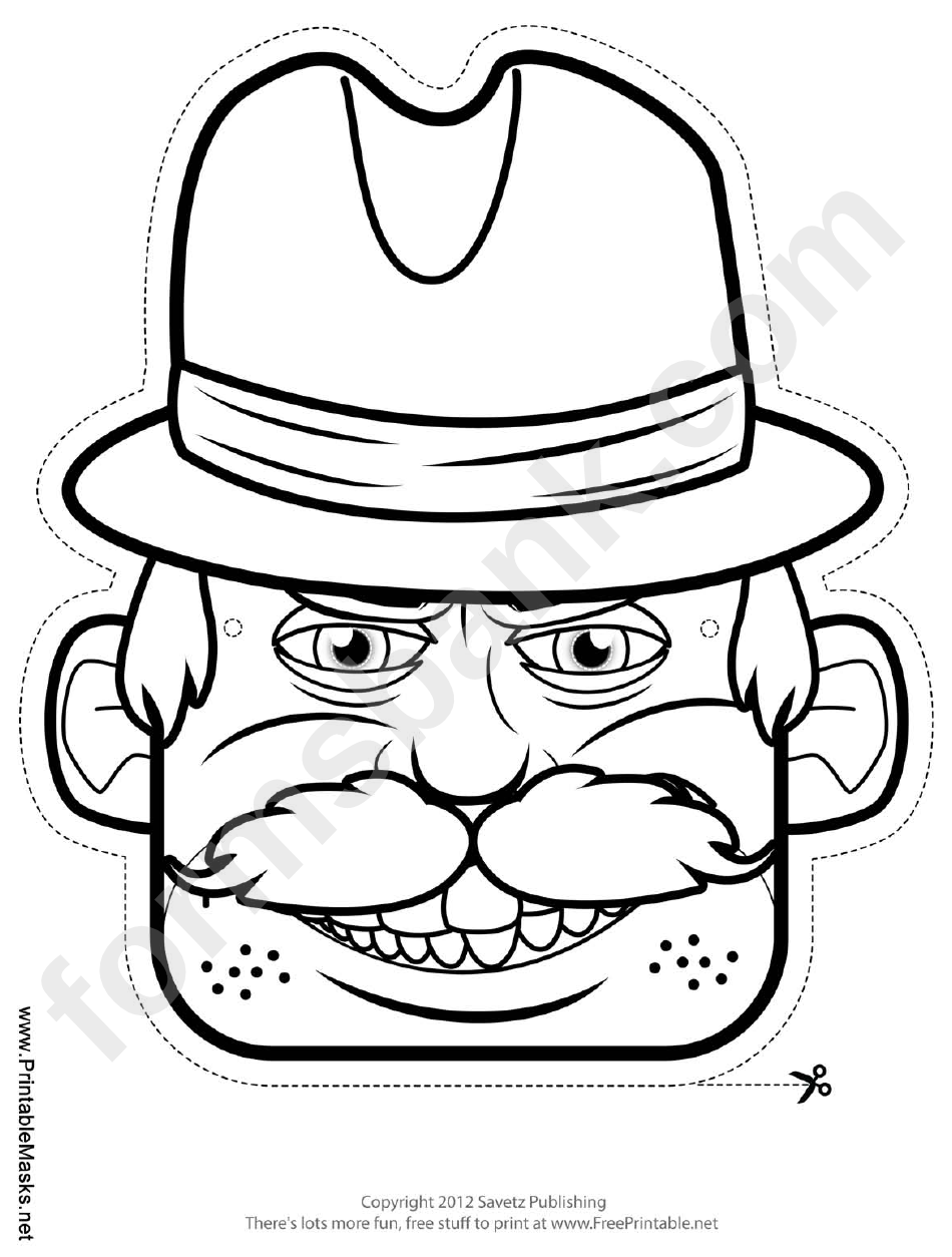 Wild West Mask Outline Template