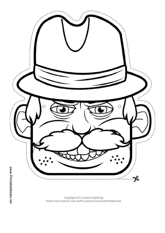 Fillable Wild West Mask Outline Template Printable pdf