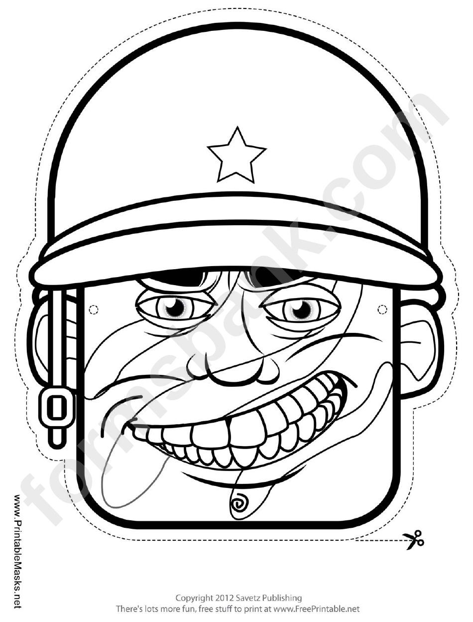 Soldier Mask Outline Template