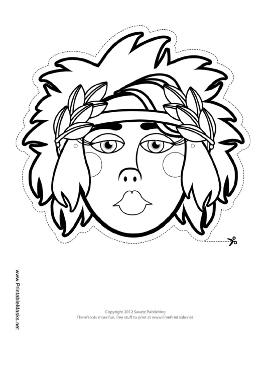 Fillable Greek Mask Outline Template Printable pdf