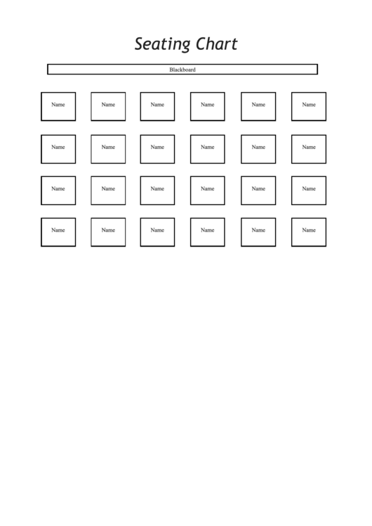 Seating Chart For Substitute Printable pdf