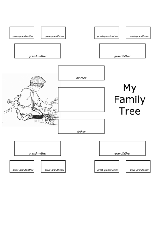 4 Generation Family Tree Template printable pdf download