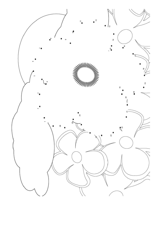 Fillable Flower Garden Dot-To-Dot Sheet Printable pdf
