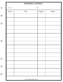 Reading Journal Template