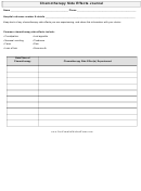 Chemotherapy Side Effect Journal Template