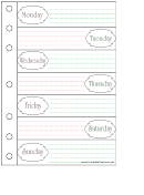 Weekly Journal Template With Day Rows