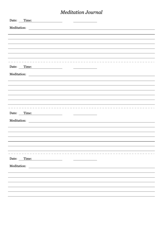 Meditation Journal Template printable pdf download