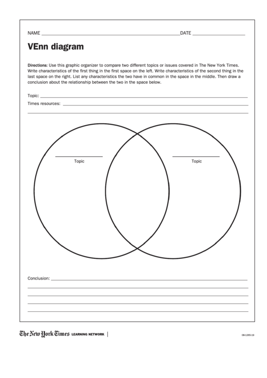 Fillable Venn Diagram Template Printable pdf