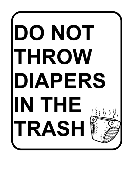 No Diapers In Trash Printable pdf