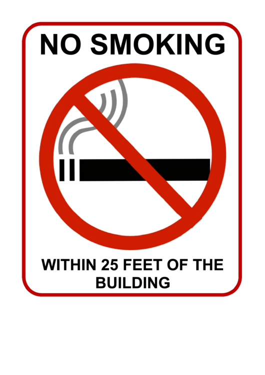 No Smoking Within 25 Feet Printable pdf