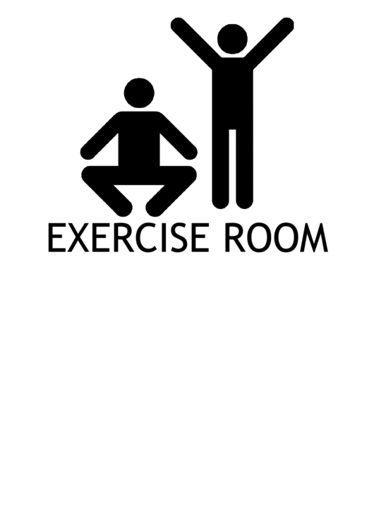 Exercise Room With Caption Sign Printable pdf
