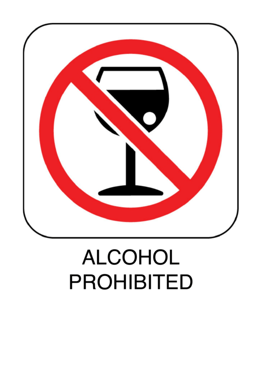 Alcohol Prohibited Printable pdf