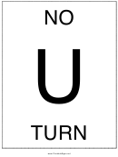 No U Turn Sign Template