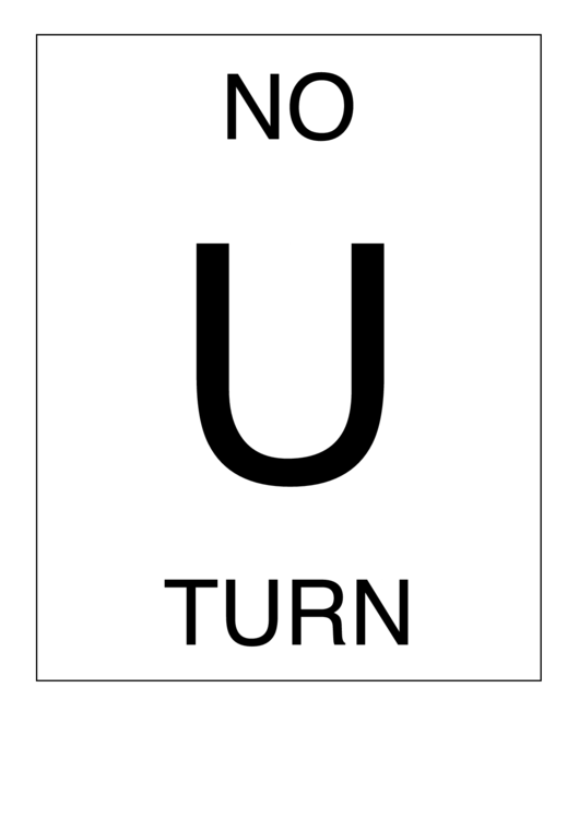No U Turn Sign Template Printable pdf