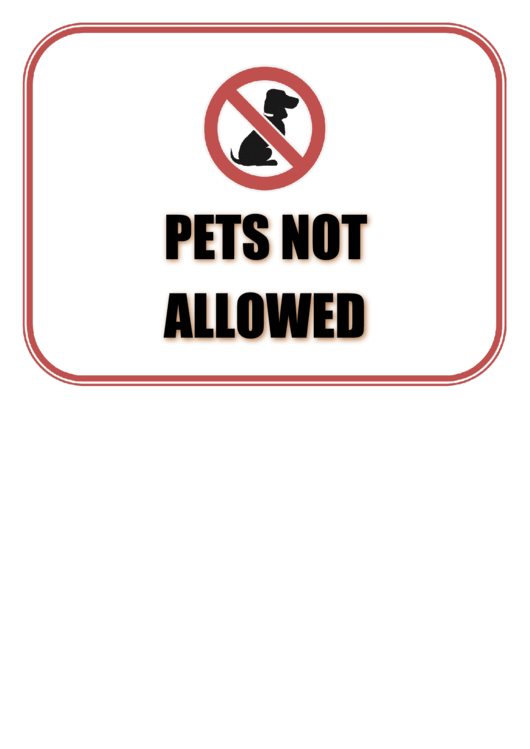 Pets Not Allowed Printable pdf