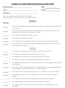 Example Of Case Presentation Evaluation Form
