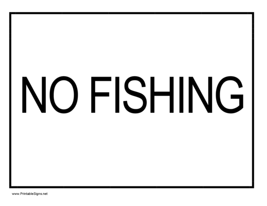 No Fishing Sign Template Printable pdf
