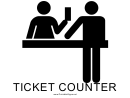 Ticket Counter With Caption Sign