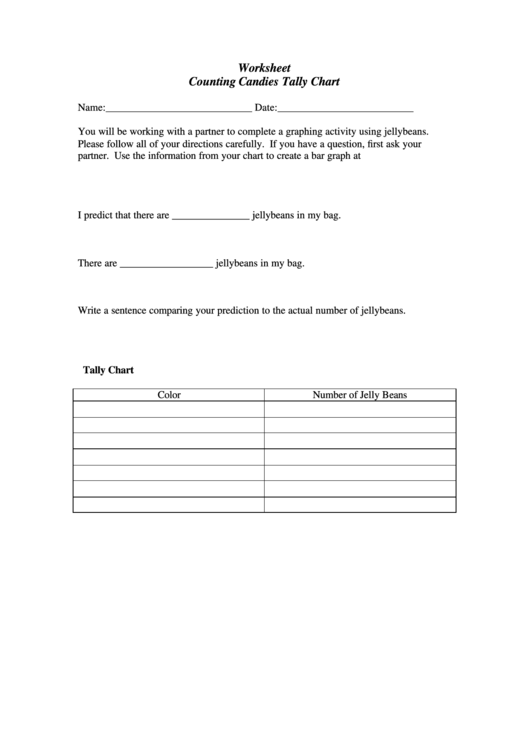 Counting Candies Worksheet Printable pdf
