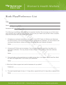 Birth Plan/preference List