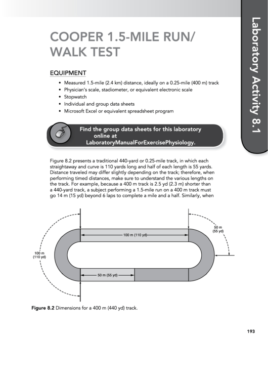 Laboratory Activity - Cooper 1.5-Mile Run/ Walk Test Printable pdf