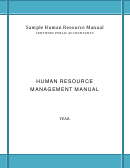 Sample Human Resource Manual Template