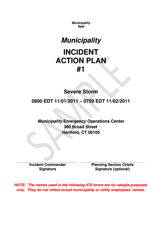 Municipality Incident Action Plan Template