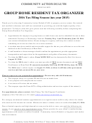 Group Home Resident Tax Organizer Template - 2016 Tax Filing Season (tax Year 2015)