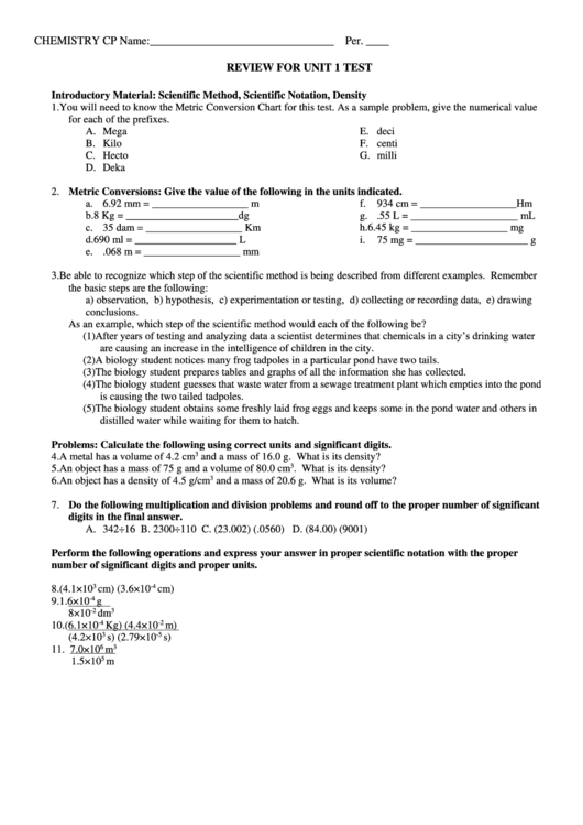 Chemistry Cp Worksheet Printable pdf