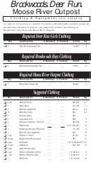 Clothing & Equipment List Catalog Printable pdf