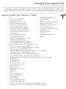 Strengths & Strategies Profile