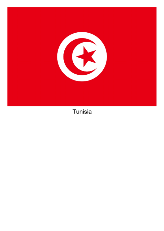 Tunisia Flag Template Printable pdf