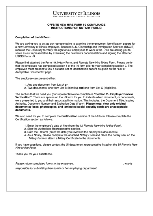 Remote New Hire Notice Form Printable pdf