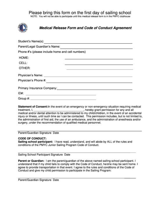 Medical Release Form Printable pdf