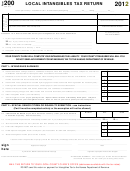 Form 200 - Local Intangibles Tax Return - 2012