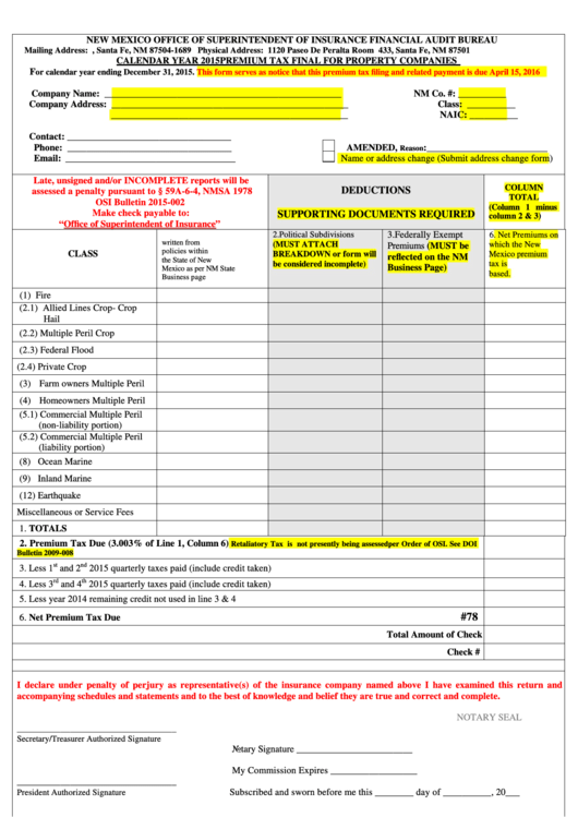 Fillable Form 302 2015 - Property Final Printable pdf