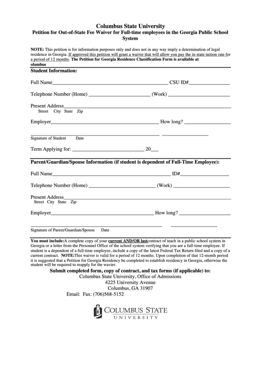 Admissions Columbus State University Printable pdf