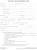 Practical Test Appointment Form