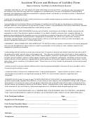 Accident Waiver And Release Of Liability Form
