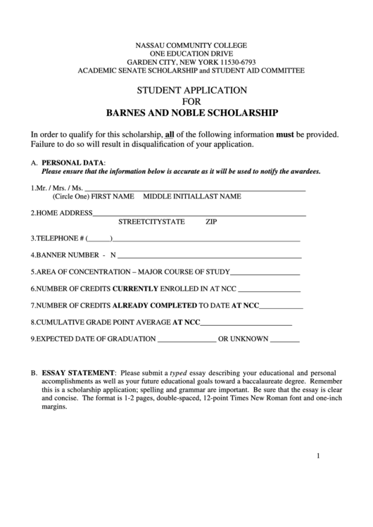 student-application-form-for-barnes-and-noble-scholarship-printable-pdf-download